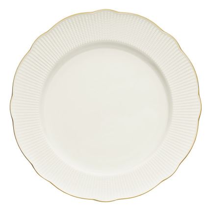 Conjunto de jantar 26 peças branco/dourado/porcelana