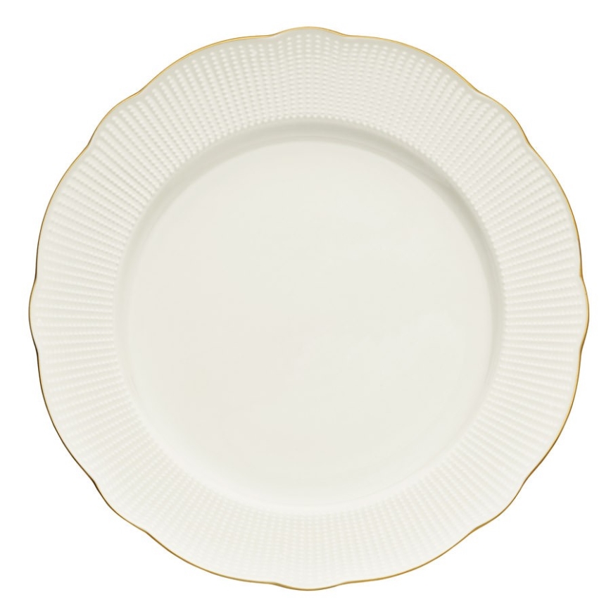 Conjunto de jantar 26 peças branco/dourado/porcelana