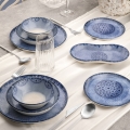 Conjunto de jantar 27 peças azul/porcelana