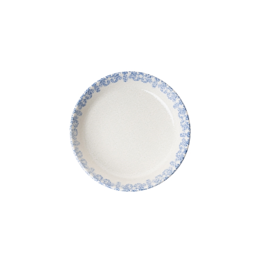 Conjunto de jantar 27 peças, branco e azul, em porcelana