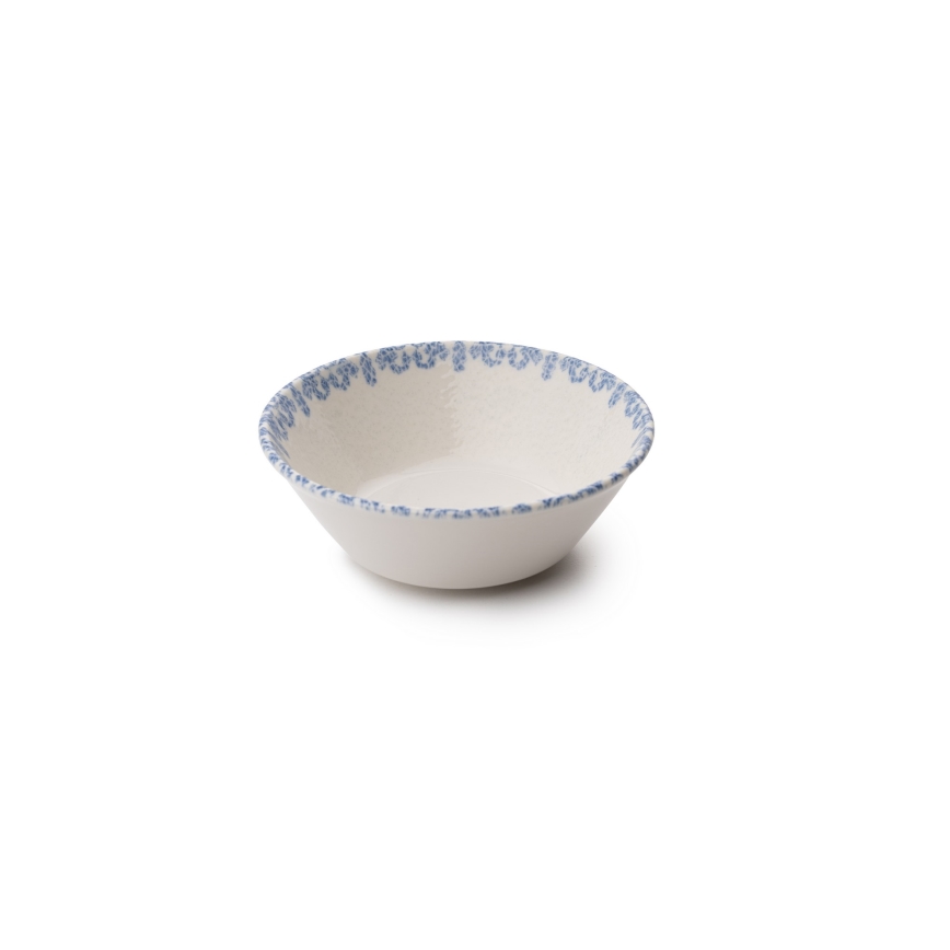 Conjunto de jantar 27 peças, branco e azul, em porcelana
