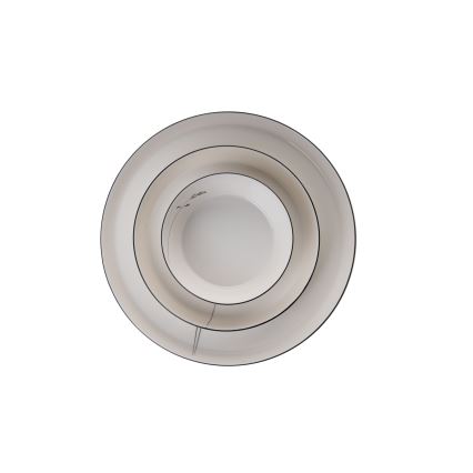 Conjunto de jantar 27 peças, branco/preto, em porcelana