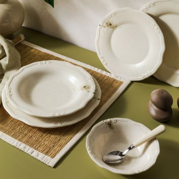 Conjunto de jantar 27 peças creme/porcelana