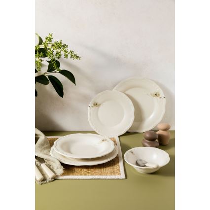 Conjunto de jantar 27 peças creme/porcelana