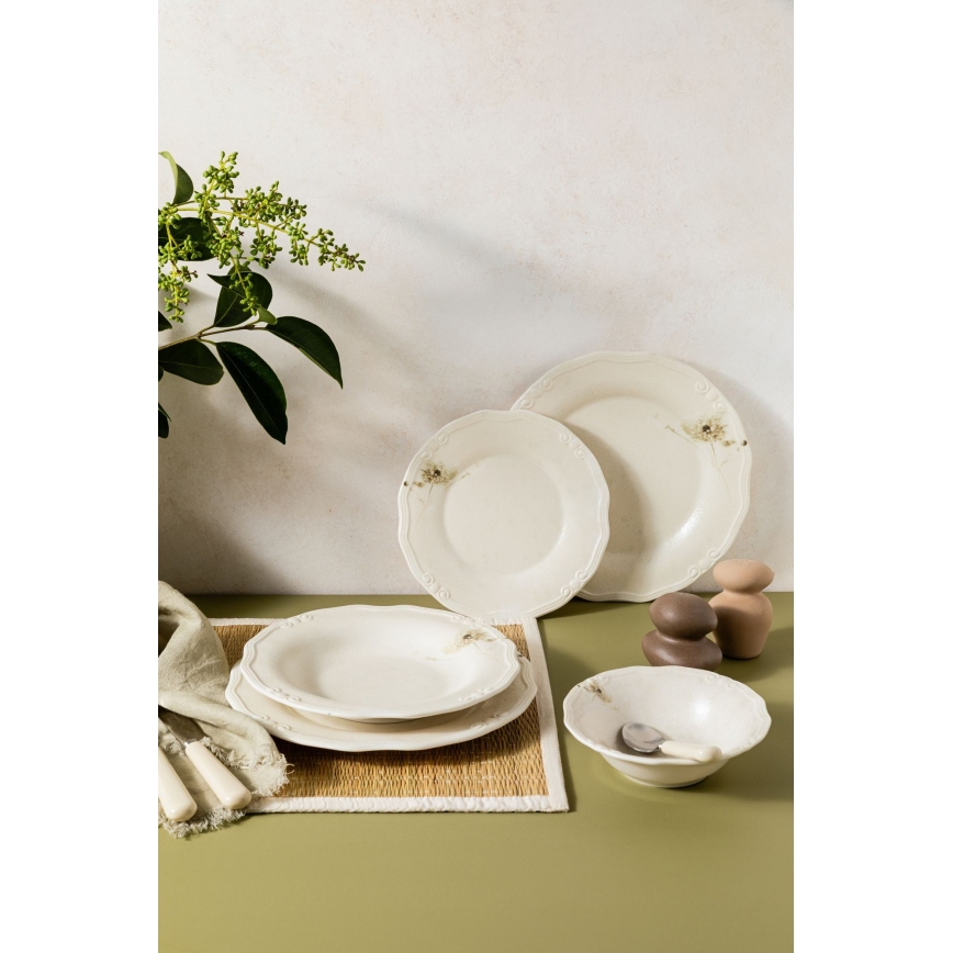 Conjunto de jantar 27 peças creme/porcelana