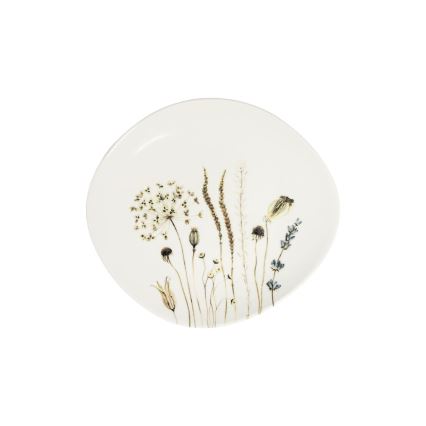 Conjunto de jantar 27 peças, porcelana, branco/marrom