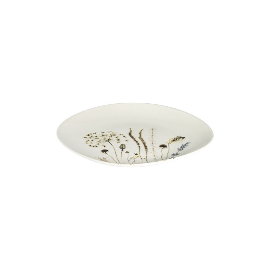 Conjunto de jantar 27 peças, porcelana, branco/marrom