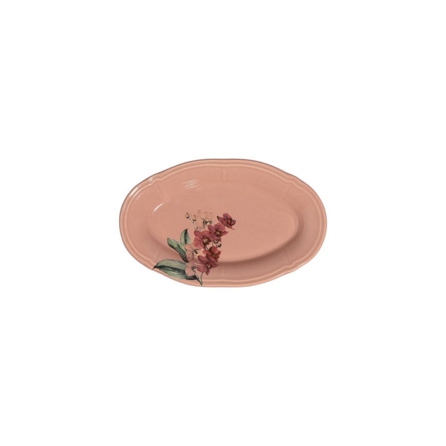 Conjunto de jantar 27 peças rosa/branco em porcelana