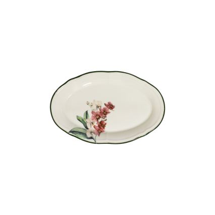 Conjunto de jantar 27 peças rosa/branco em porcelana