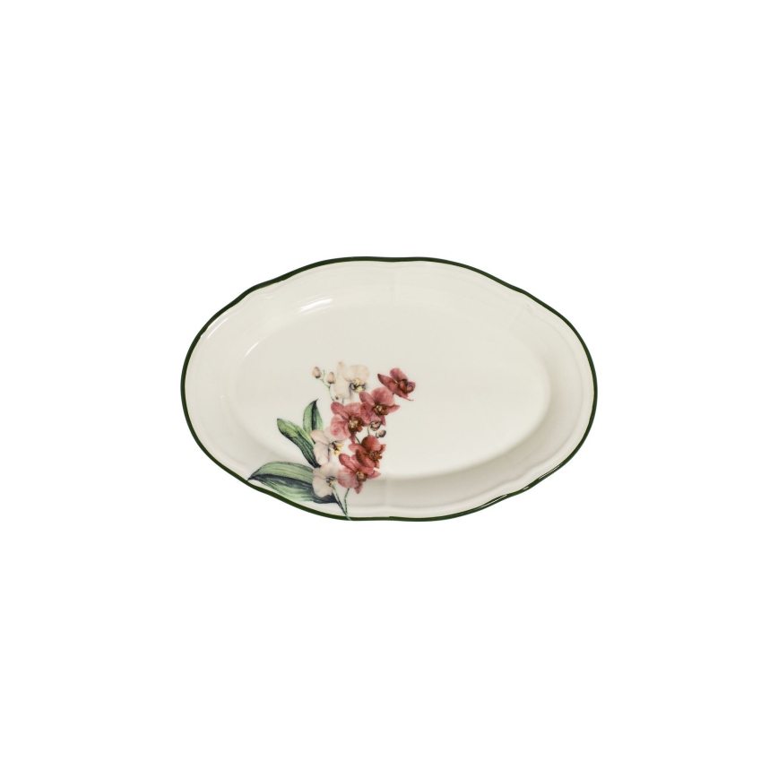 Conjunto de jantar 27 peças rosa/branco em porcelana