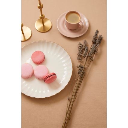 Conjunto de jantar 27 peças — porcelana branca com acabamento dourado