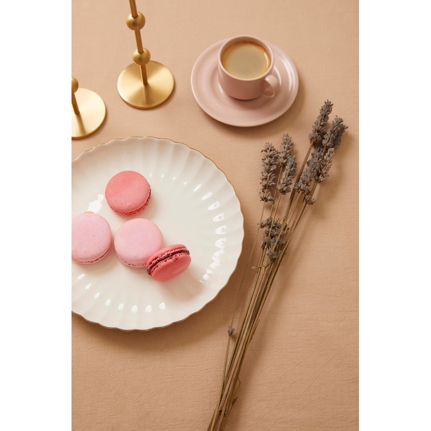 Conjunto de jantar 27 peças — porcelana branca com acabamento dourado