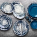 Conjunto de jantar 29 peças azul/porcelana