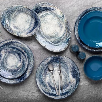 Conjunto de jantar 29 peças azul/porcelana