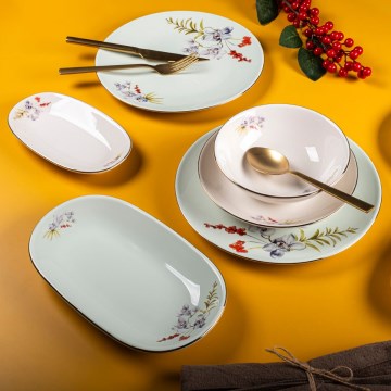 Conjunto de jantar 29 peças multicolorido/porcelana