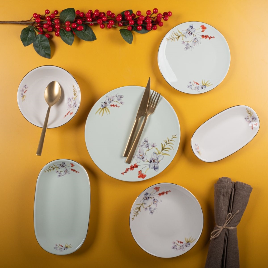 Conjunto de jantar 29 peças multicolorido/porcelana