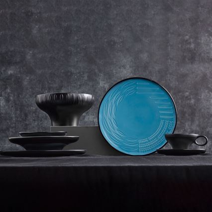 Conjunto de jantar 3 peças azul/porcelana