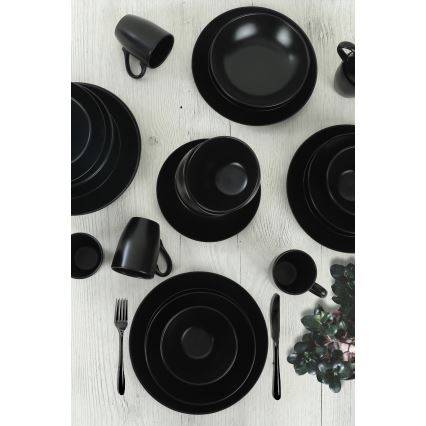 Conjunto de jantar 30 peças preto/cerâmica