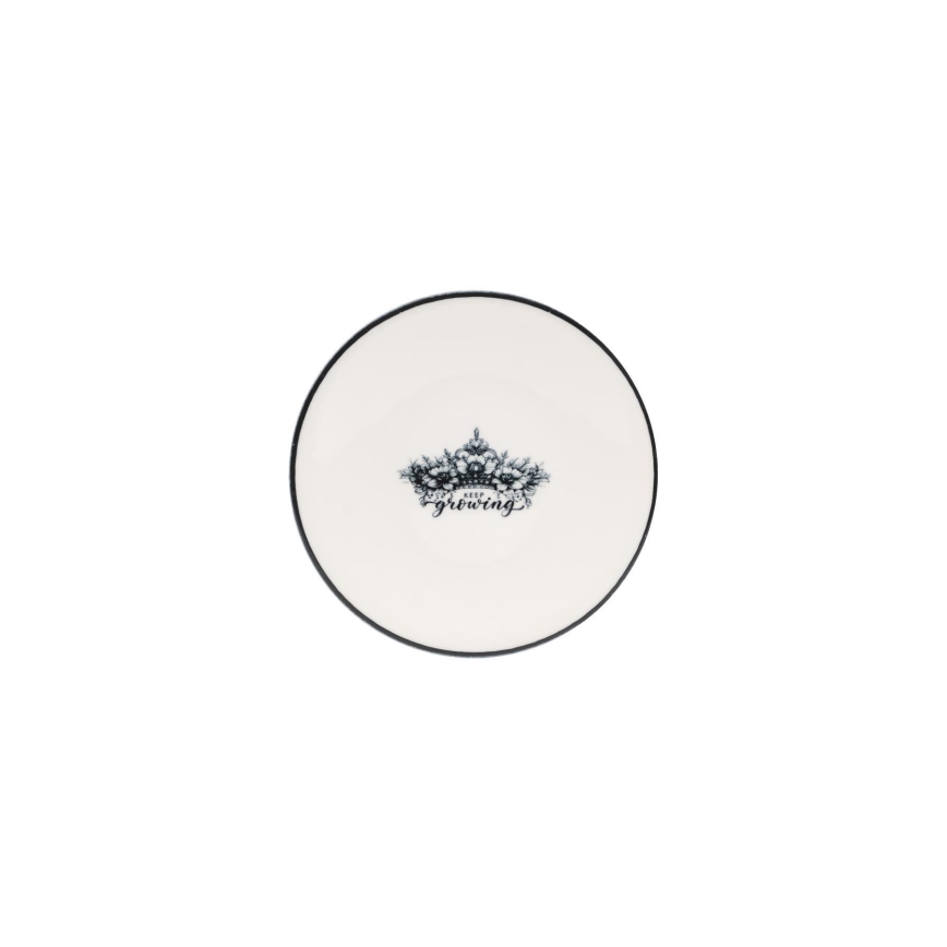 Conjunto de jantar 4 peças, preto/branco, em porcelana