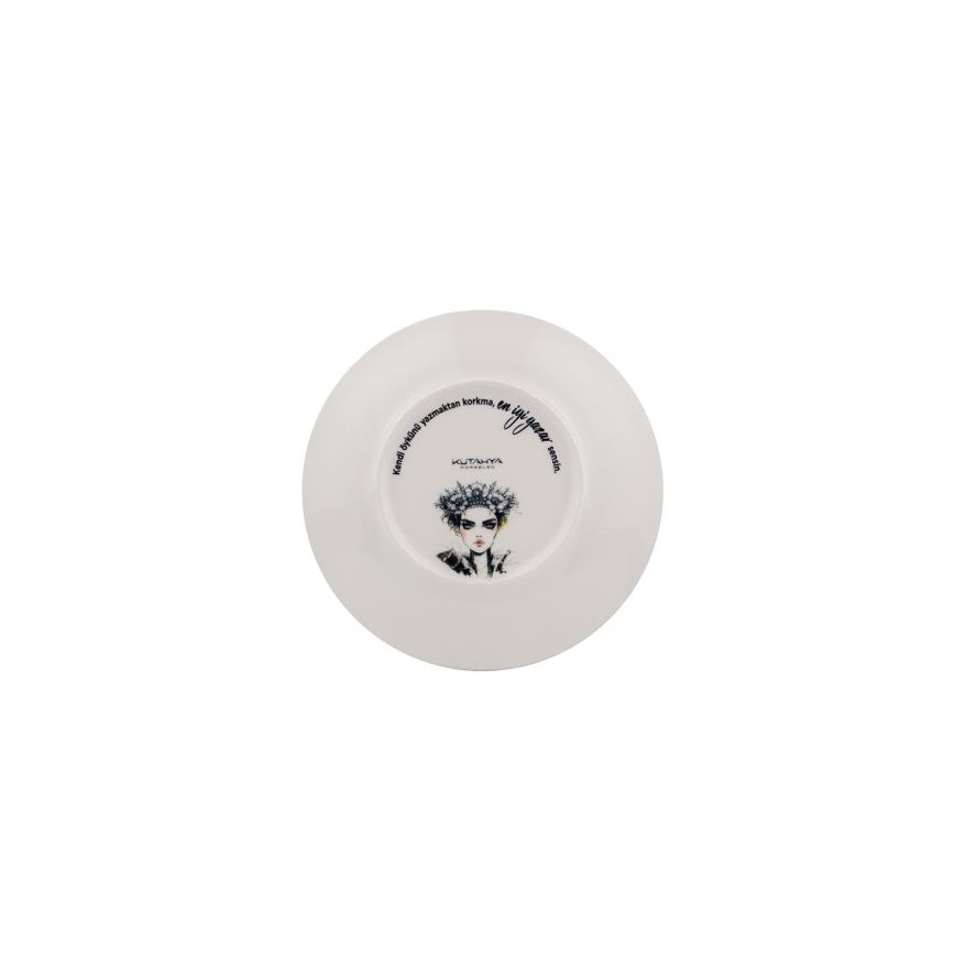 Conjunto de jantar 4 peças, preto/branco, em porcelana