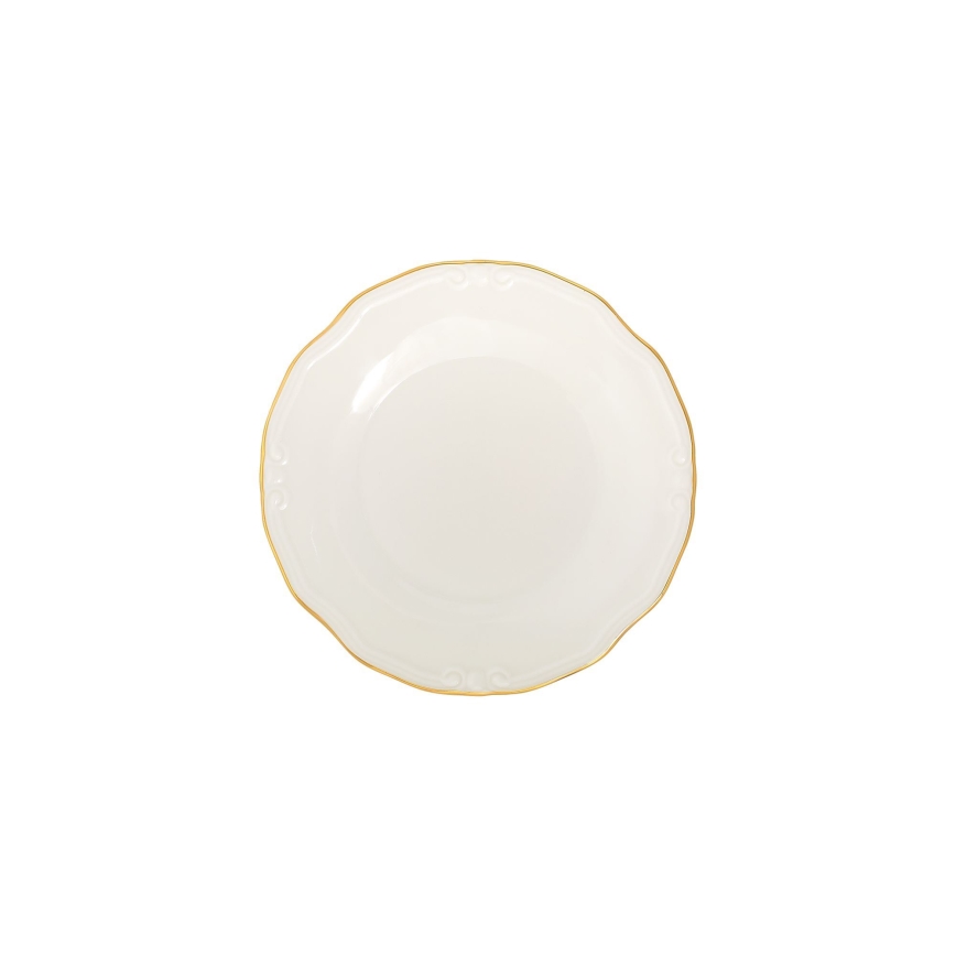 Conjunto de jantar 53 peças branco/dourado/porcelana