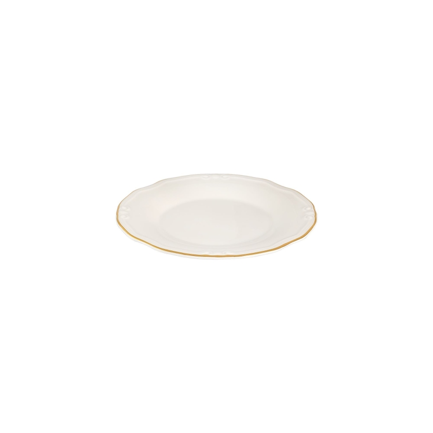 Conjunto de jantar 53 peças branco/dourado/porcelana