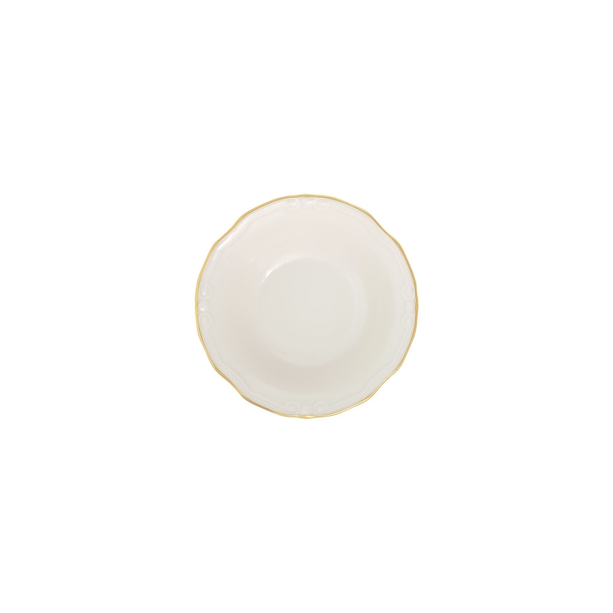 Conjunto de jantar 53 peças branco/dourado/porcelana