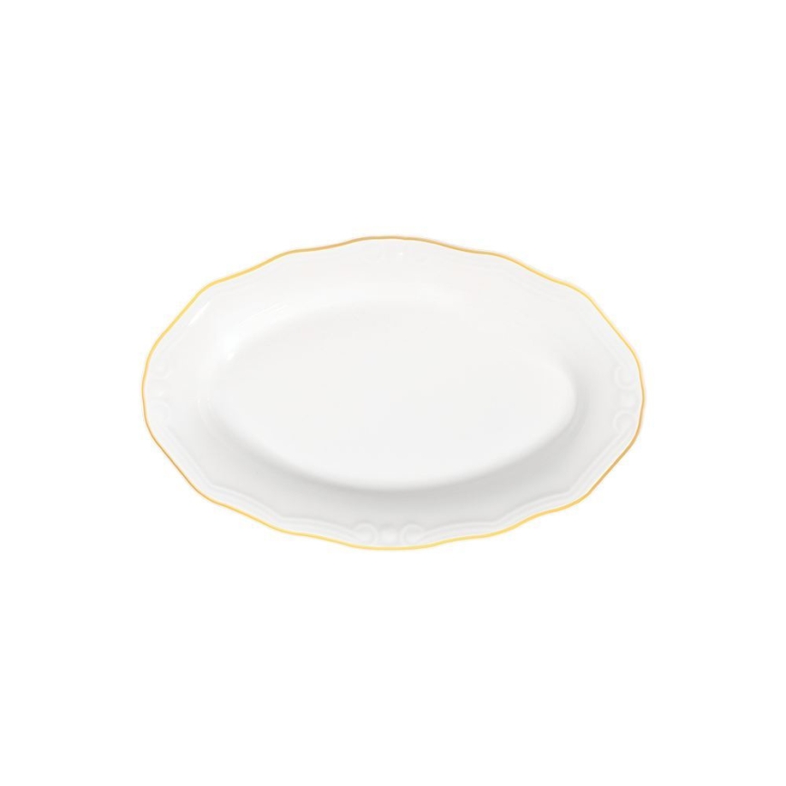 Conjunto de jantar 53 peças branco/dourado/porcelana