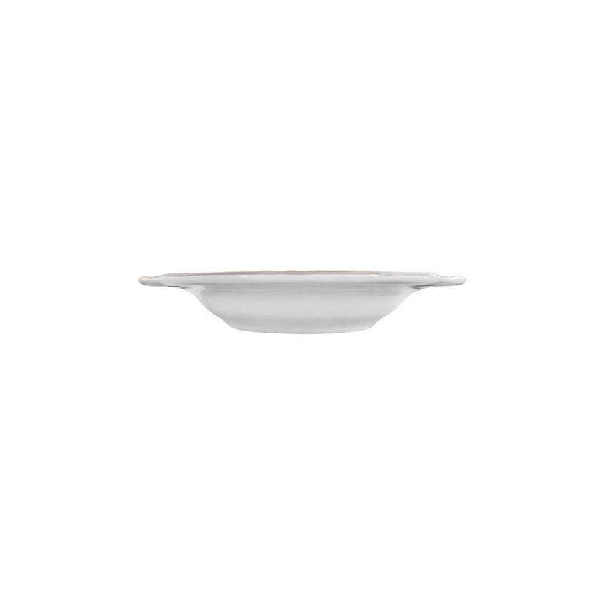 Conjunto de jantar 53 peças branco/prateado em porcelana