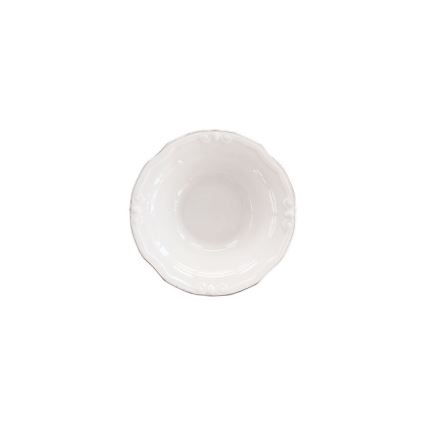 Conjunto de jantar 53 peças branco/prateado em porcelana