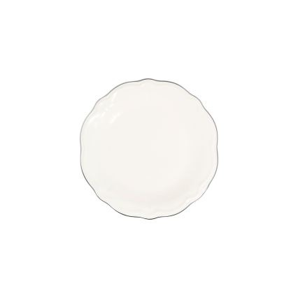Conjunto de jantar 53 peças branco/prateado/porcelana