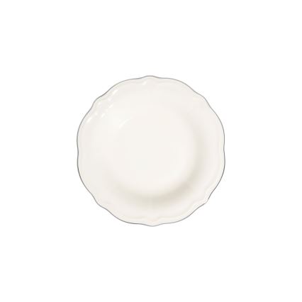 Conjunto de jantar 53 peças branco/prateado/porcelana