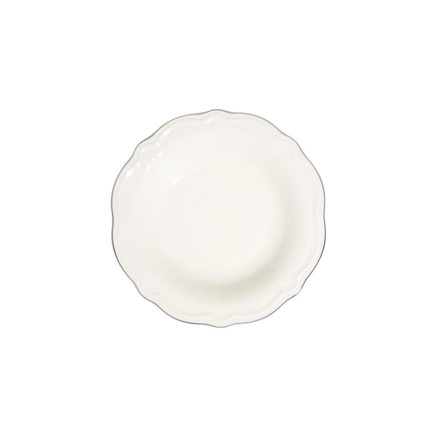 Conjunto de jantar 53 peças branco/prateado/porcelana