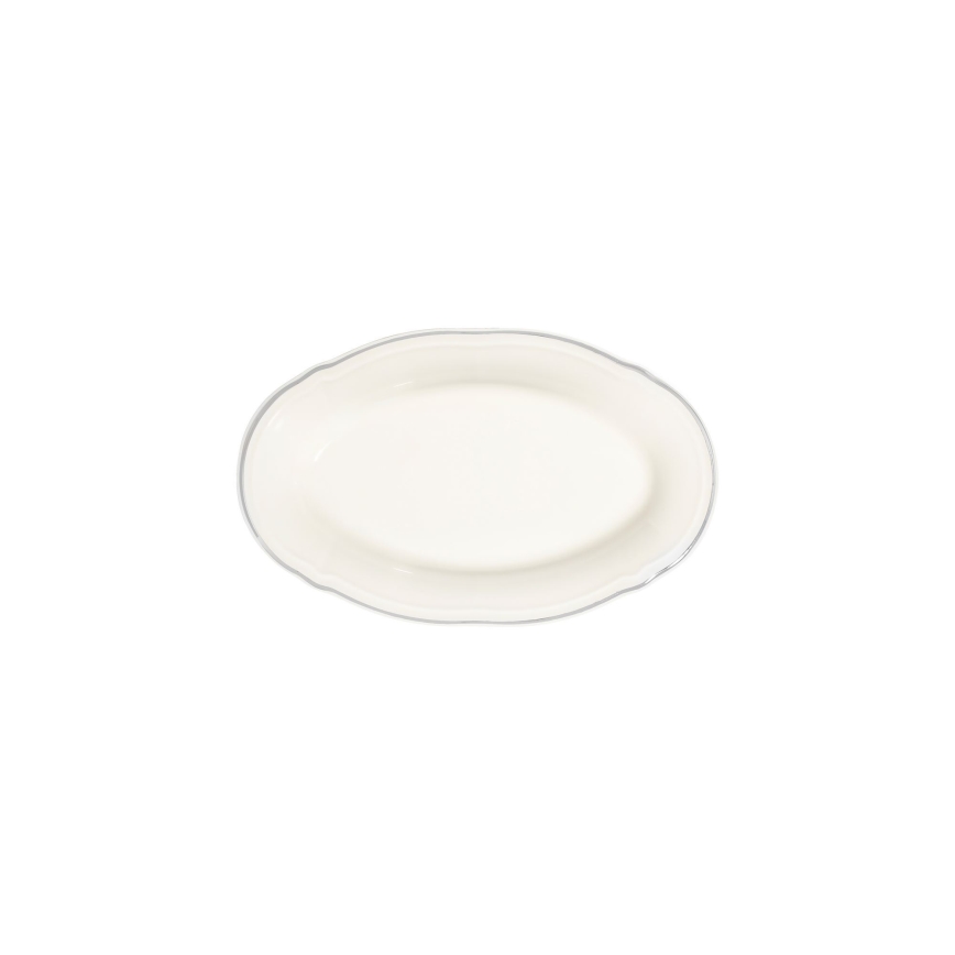 Conjunto de jantar 53 peças branco/prateado/porcelana