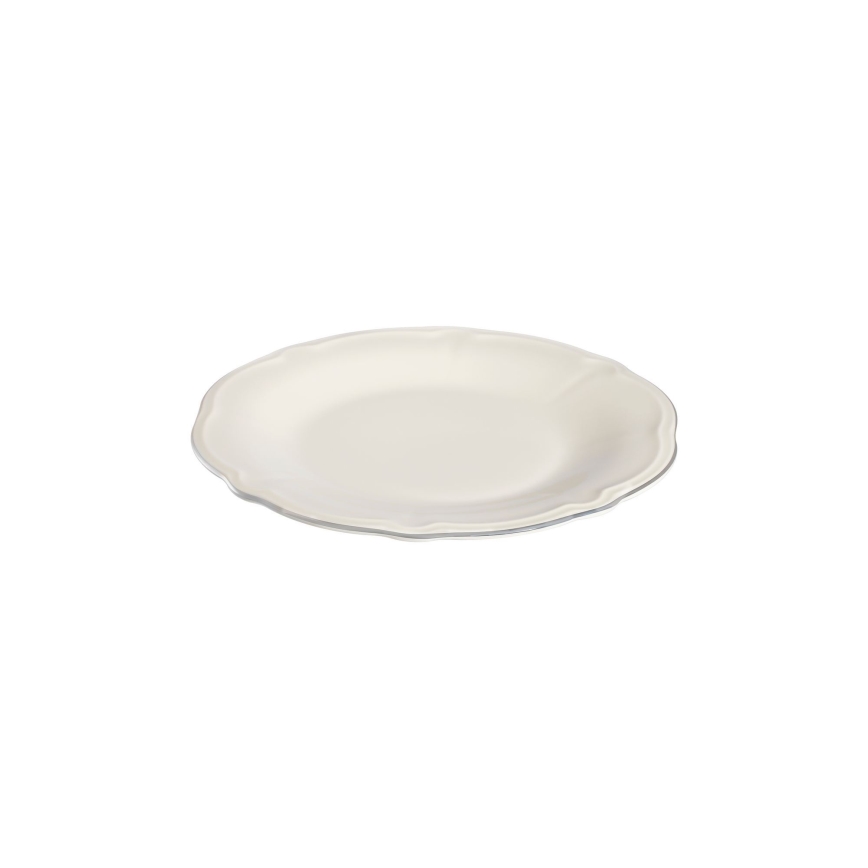 Conjunto de jantar 53 peças branco/prateado/porcelana