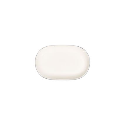 Conjunto de jantar 53 peças creme/prateado/porcelana