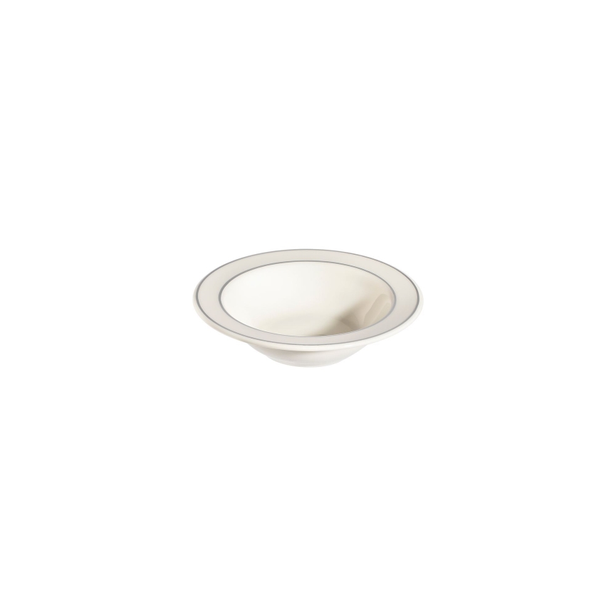 Conjunto de jantar 53 peças creme/prateado/porcelana