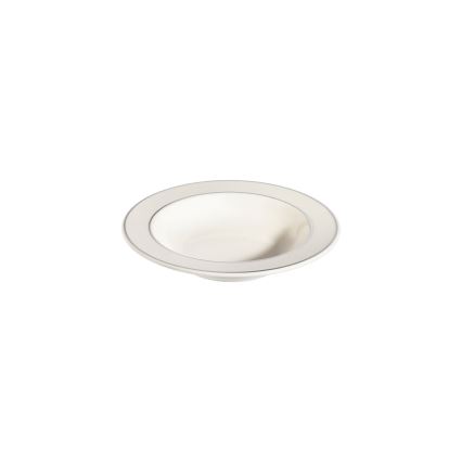 Conjunto de jantar 53 peças creme/prateado/porcelana