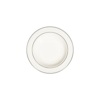 Conjunto de jantar 53 peças creme/prateado/porcelana