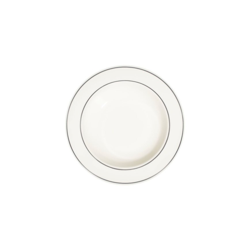 Conjunto de jantar 53 peças creme/prateado/porcelana