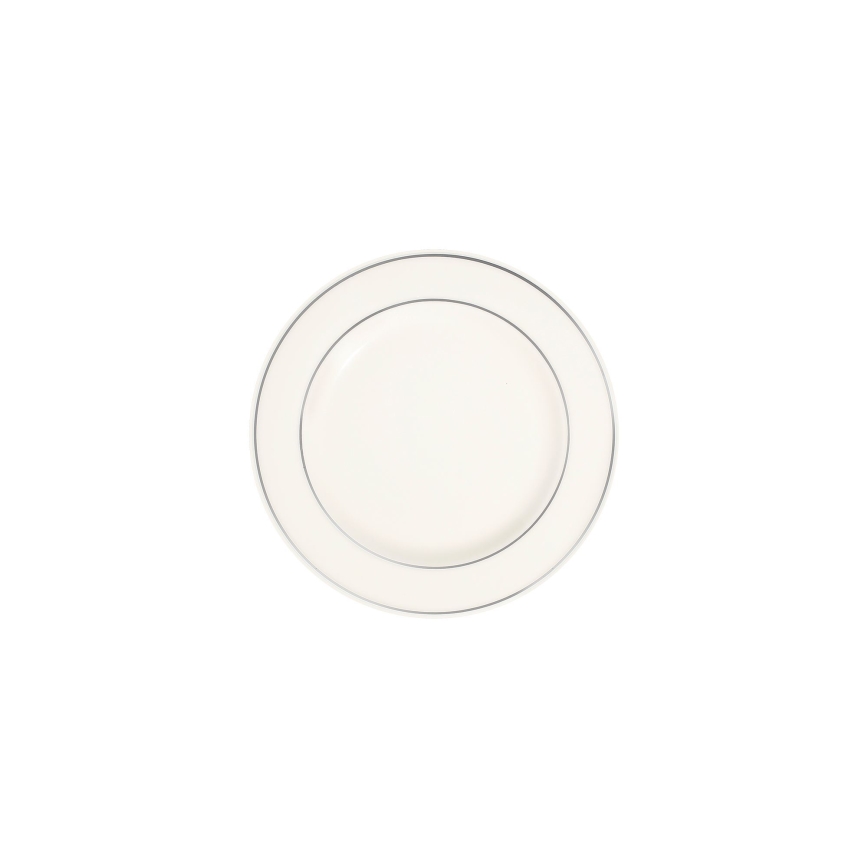 Conjunto de jantar 53 peças creme/prateado/porcelana