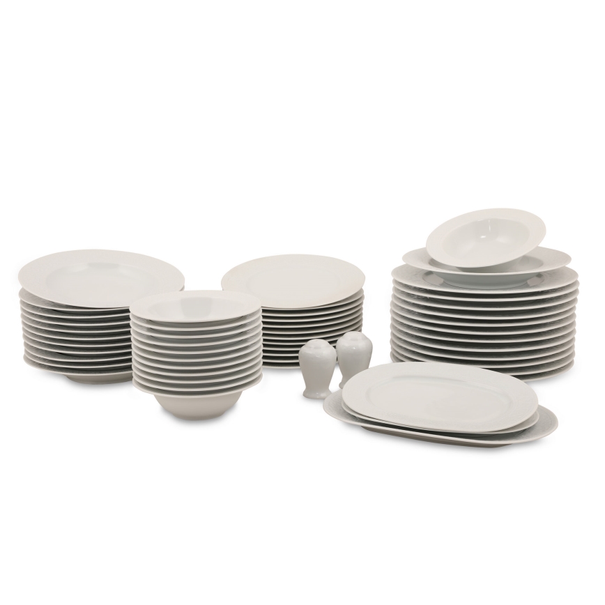 Conjunto de jantar 53 peças em porcelana branca