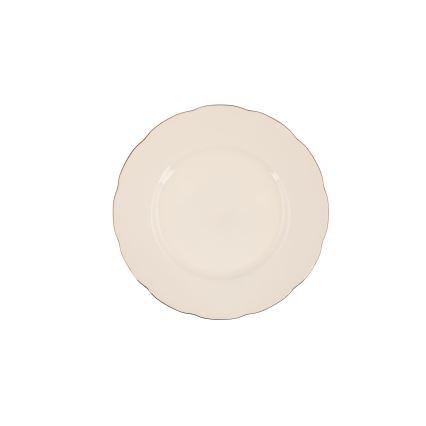 Conjunto de jantar 54 peças branco/cobre/porcelana marfim