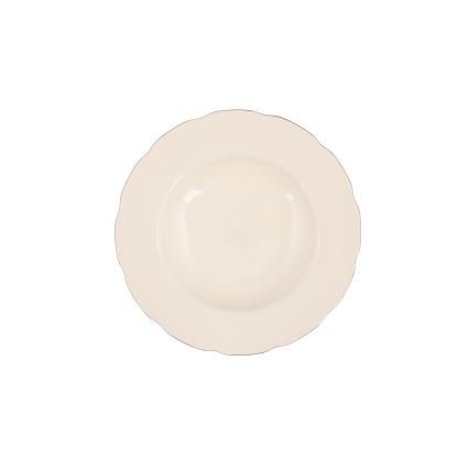 Conjunto de jantar 54 peças branco/cobre/porcelana marfim
