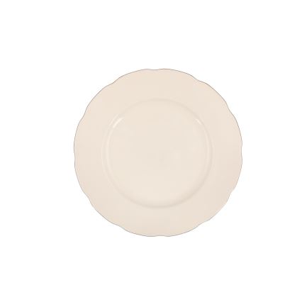 Conjunto de jantar 54 peças branco/cobre/porcelana marfim