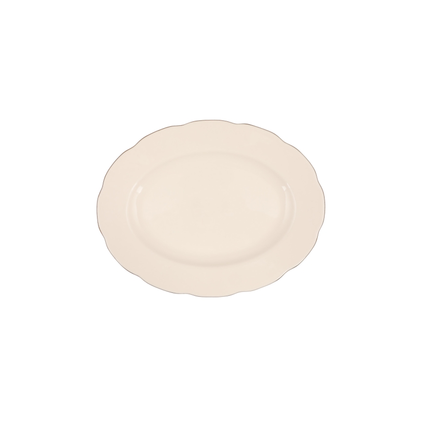 Conjunto de jantar 54 peças branco/cobre/porcelana marfim