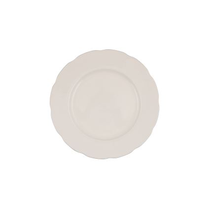 Conjunto de jantar 54 peças em porcelana — branco/prateado/marfim