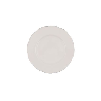 Conjunto de jantar 54 peças em porcelana — branco/prateado/marfim