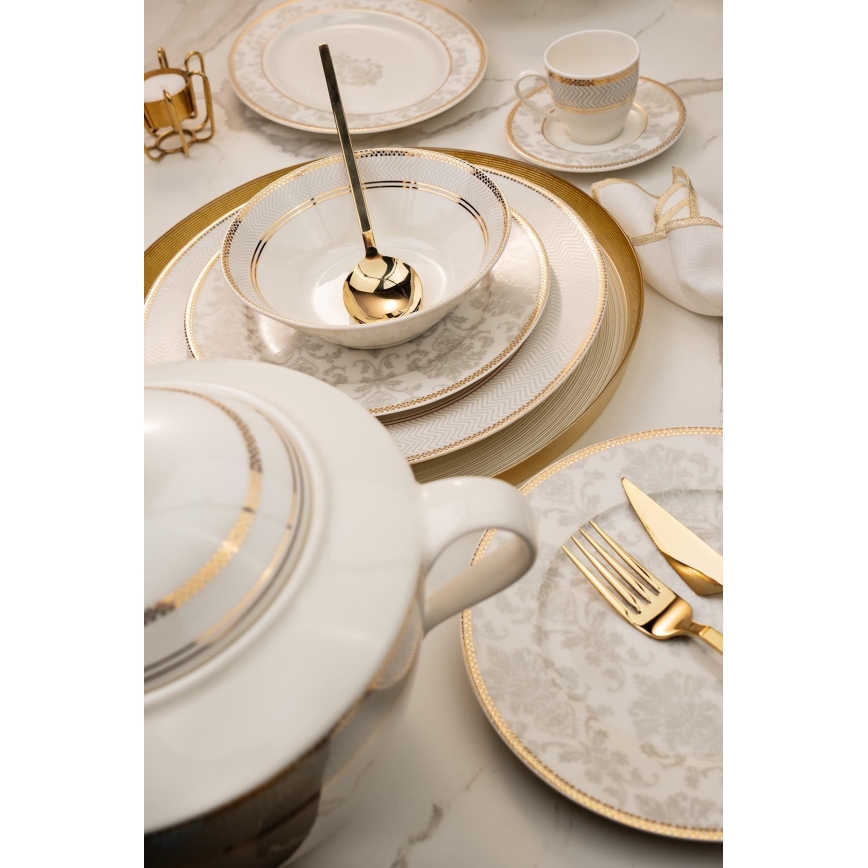 Conjunto de jantar 68 peças multicolorido/porcelana de osso