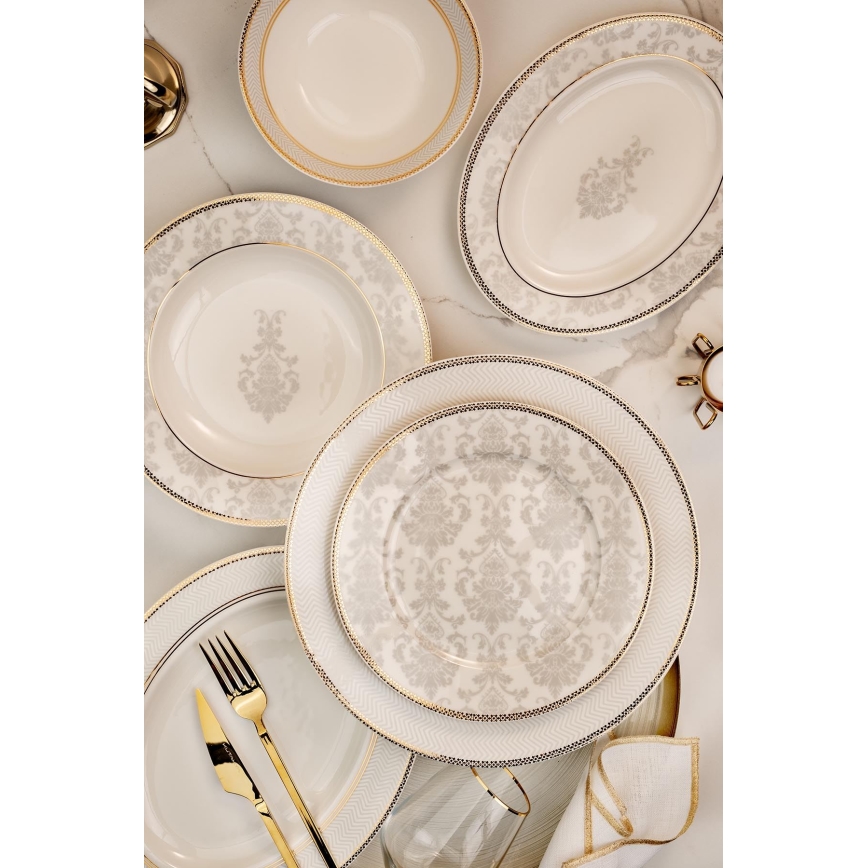 Conjunto de jantar 68 peças multicolorido/porcelana de osso